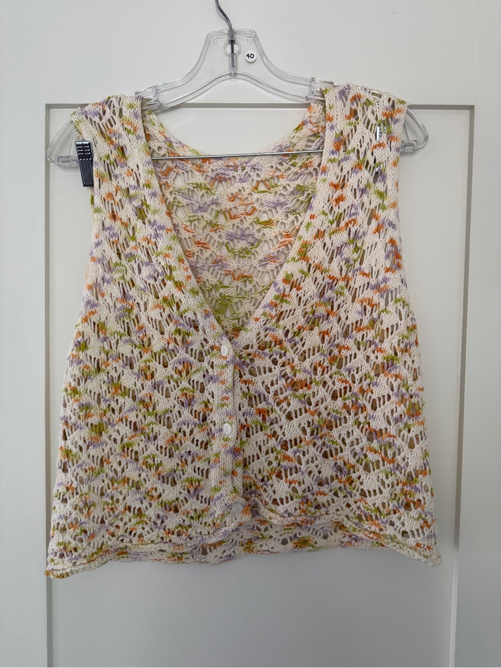 Cotton crochet open knit top